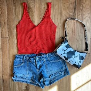 Mid to Low Rise Jean Shorts